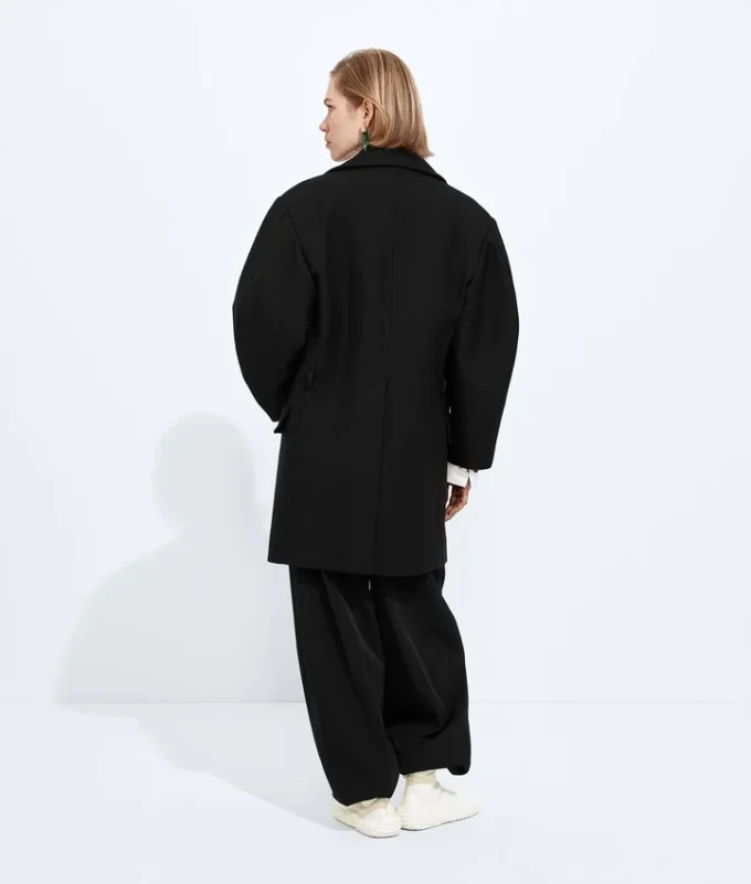 Abrigo de gabardina de lana y mohair