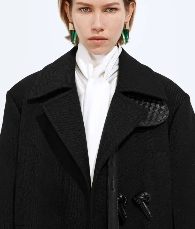 Abrigo de gabardina de lana y mohair