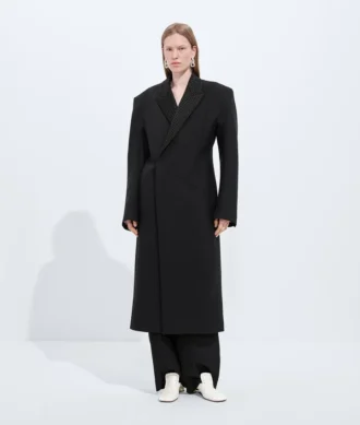 Abrigo de lana y mohair con solapa