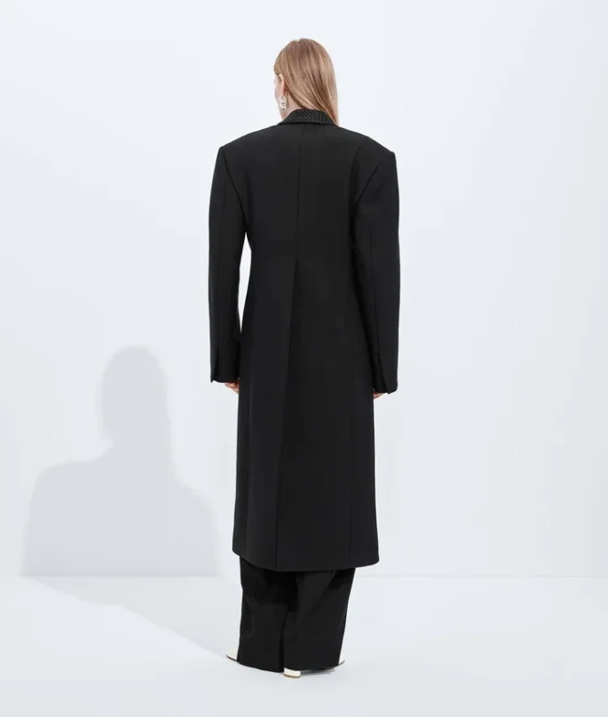 Abrigo de lana y mohair con solapa