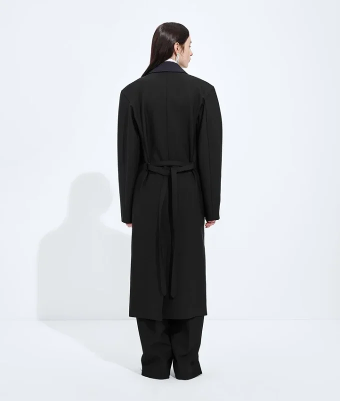 Abrigo de lana y mohair con solapa