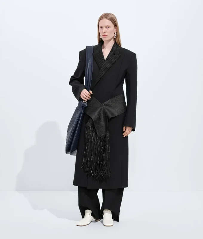 Abrigo de lana y mohair con solapa