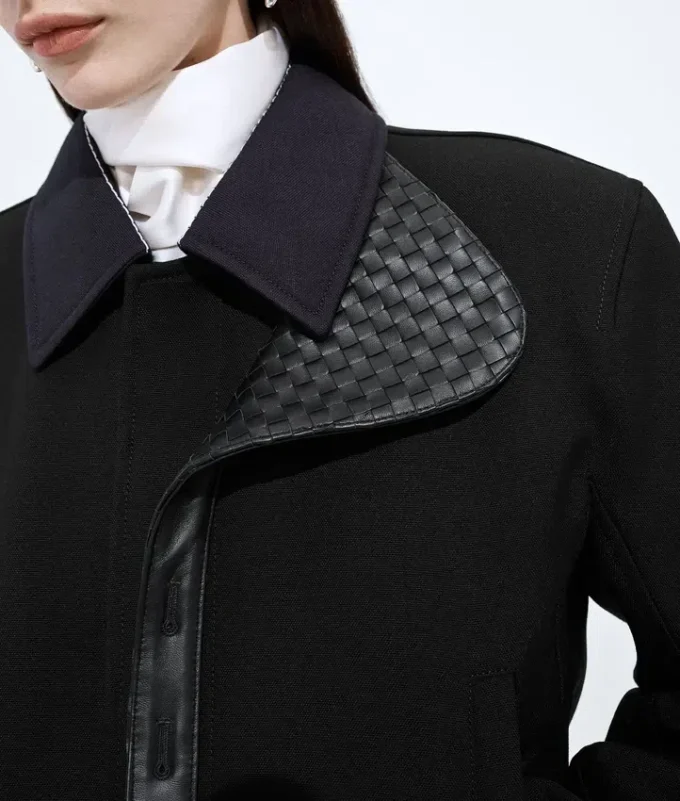 Abrigo de lana y mohair con solapa