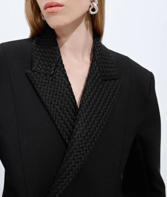 Abrigo de lana y mohair con solapa