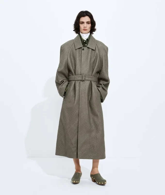 Abrigo de piel Intrecciato