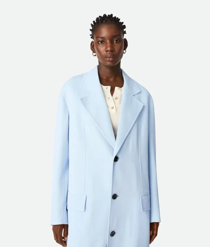 Abrigo de sarga de viscosa y seda