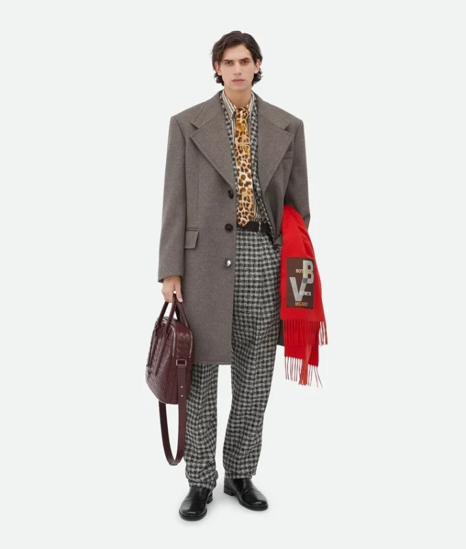 Abrigo doble de lana y cachemira