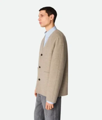 Abrigo ligero de doble capa de lana y cachemira
