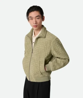 Blouson de ante con diseño Intrecciato