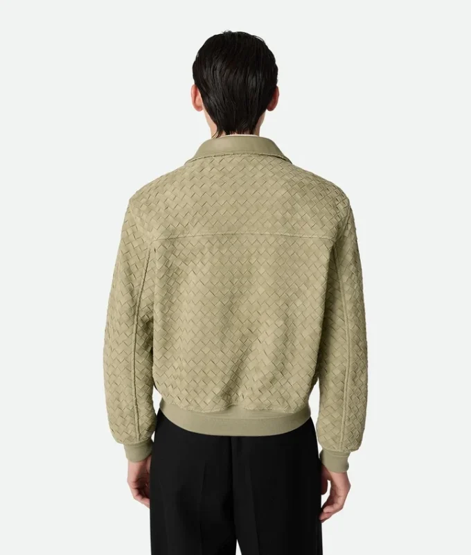 Blouson de ante con diseño Intrecciato