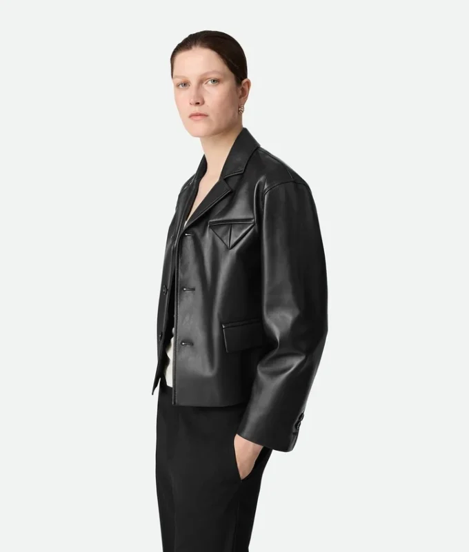 Blouson tipo kimono de piel