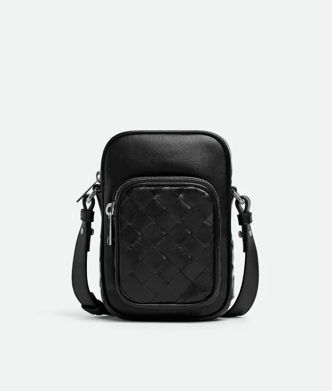 Bolso pequeño Intrecciato para cámara con bolsillo