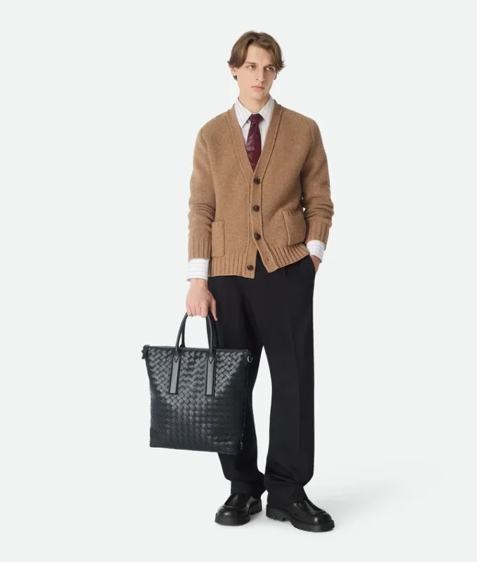 Bolso tote Intrecciato con cremallera y diseño vertical