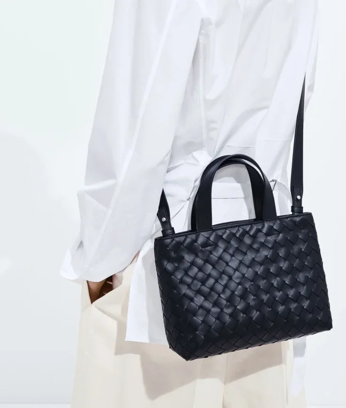 Bolso tote mini Intrecciato con cremallera