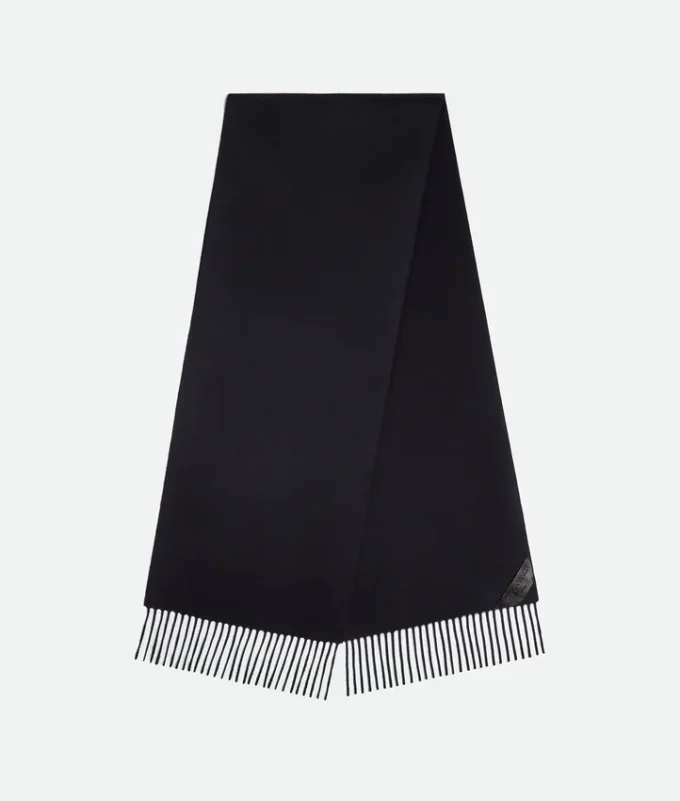 Bufanda de cachemira con parche de piel