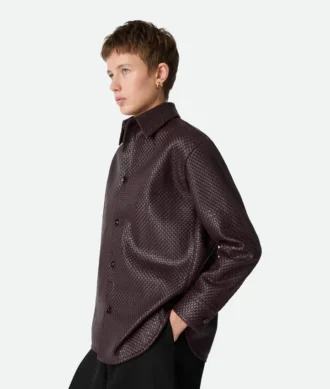 Camisa corta de piel Intrecciato