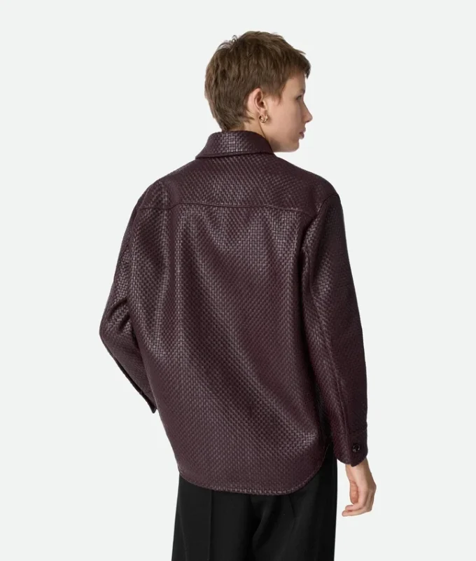 Camisa corta de piel Intrecciato