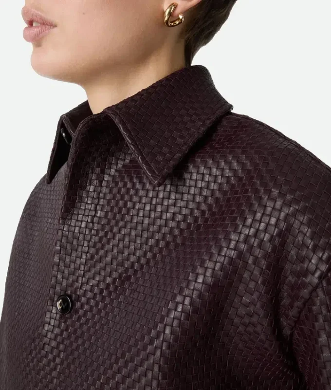 Camisa corta de piel Intrecciato