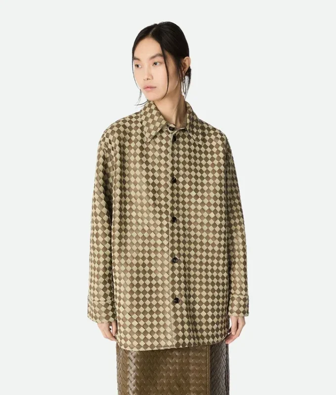 Camisa de piel y ante Intrecciato