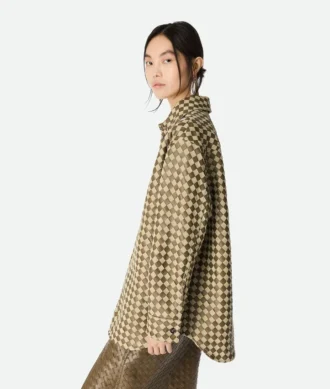 Camisa de piel y ante Intrecciato