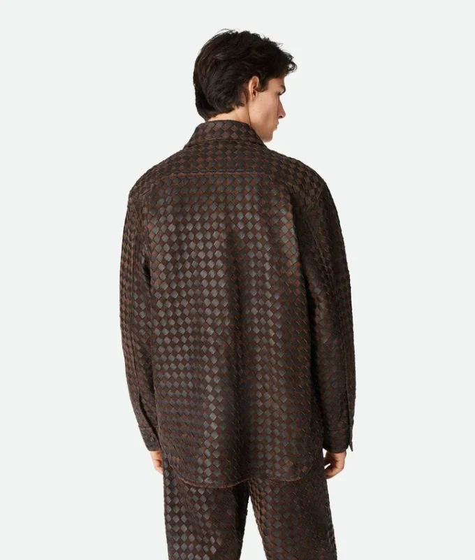 Camisa de piel y ante Intrecciato