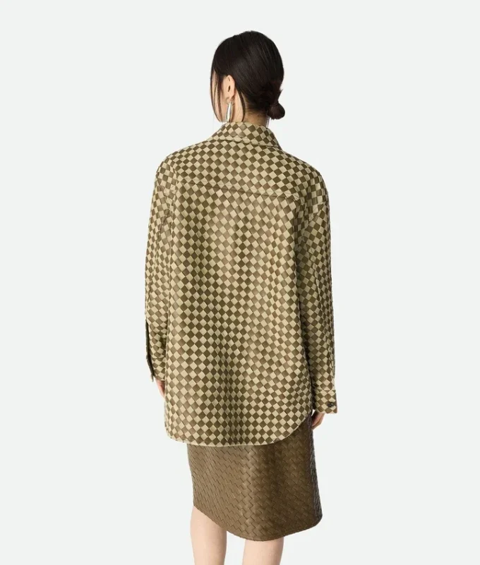 Camisa de piel y ante Intrecciato