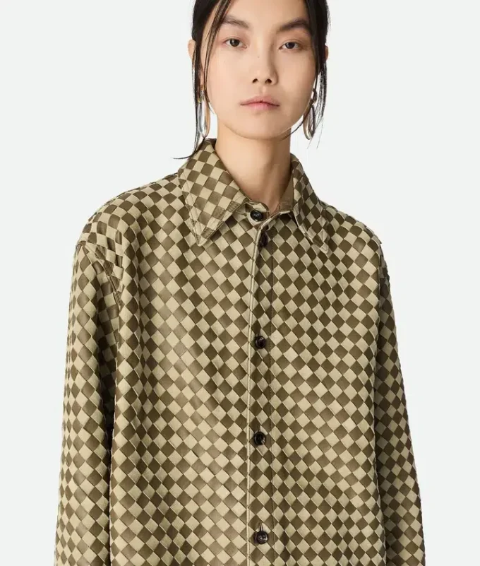 Camisa de piel y ante Intrecciato