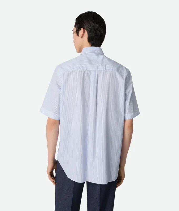 Camisa de popelín de algodón a rayas