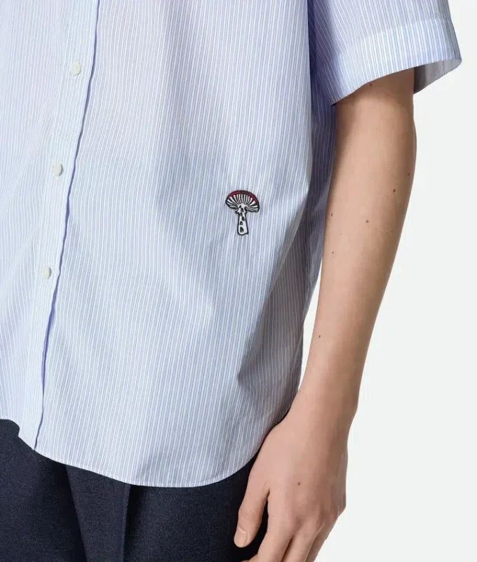Camisa de popelín de algodón a rayas