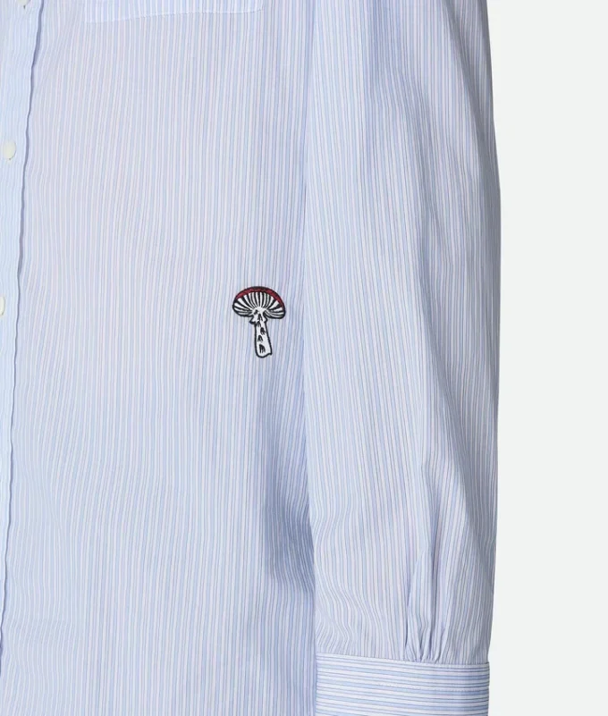 Camisa de popelín de algodón a rayas