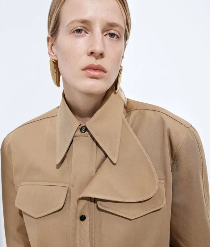 Camisa de sarga de algodón