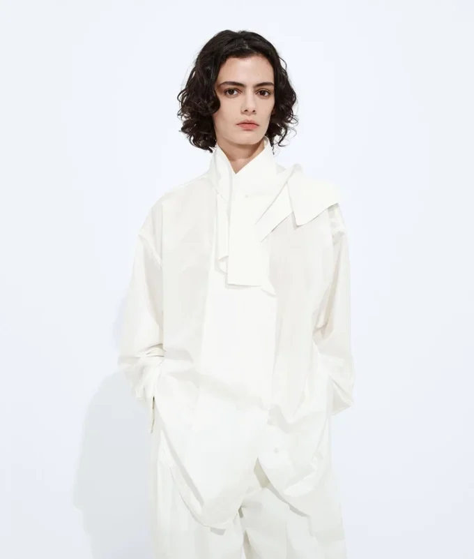 Camisa de tafetán de seda lavado