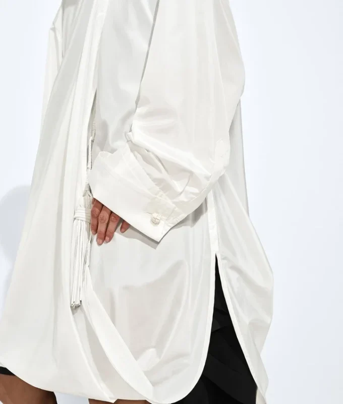 Camisa de tafetán de seda lavado