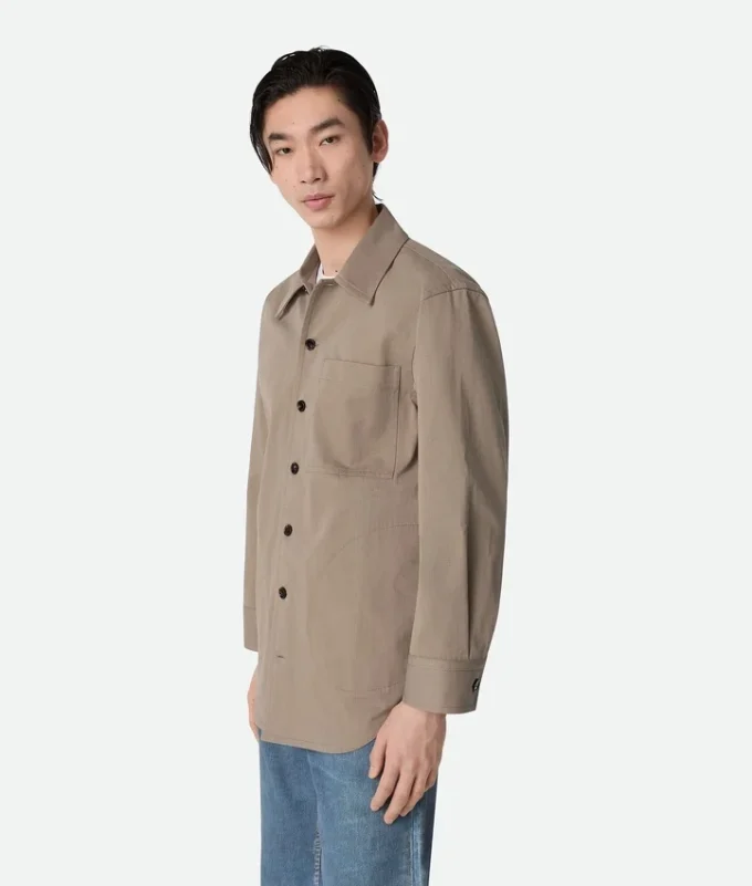 Camisa oversize de sarga de algodón