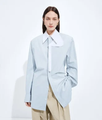 Camisa Oxford de algodón con cinturón