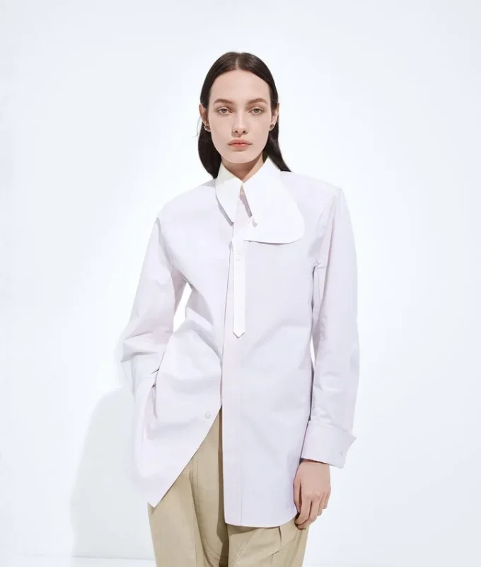 Camisa Oxford de algodón con cinturón