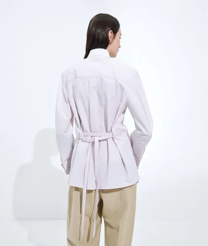 Camisa Oxford de algodón con cinturón