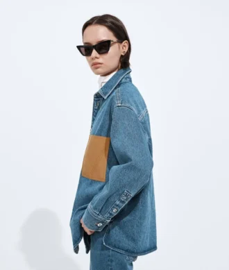 Camisas de denim índigo medianas