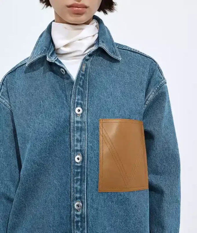 Camisas de denim índigo medianas