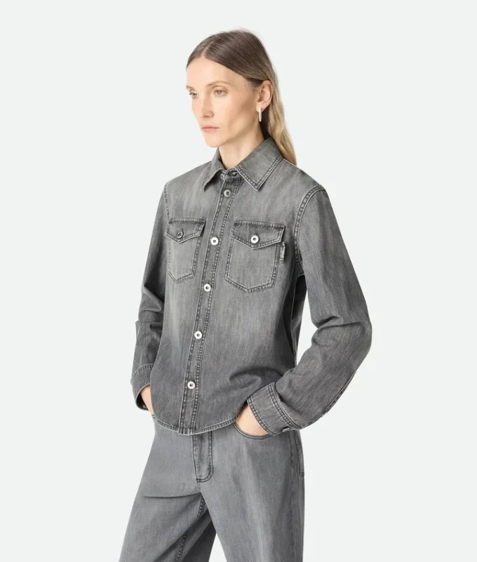 Camisas de denim negro