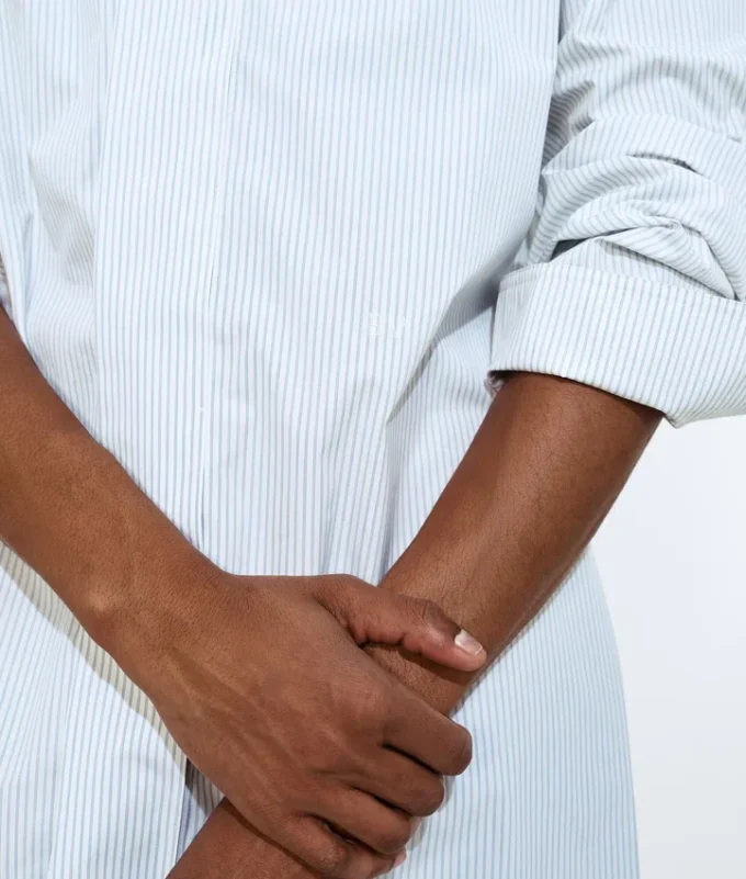 Camisas de popelín de algodón a rayas