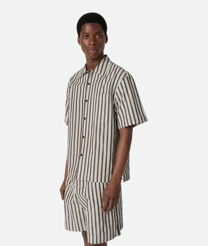 Camisas de rayas de algodón y lino