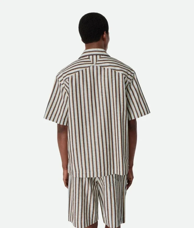 Camisas de rayas de algodón y lino