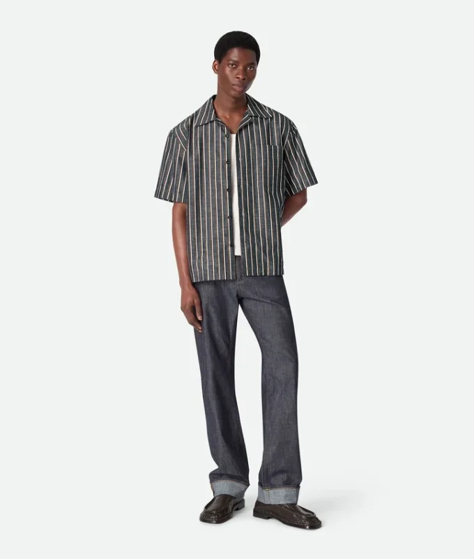 Camisas de rayas de algodón y lino