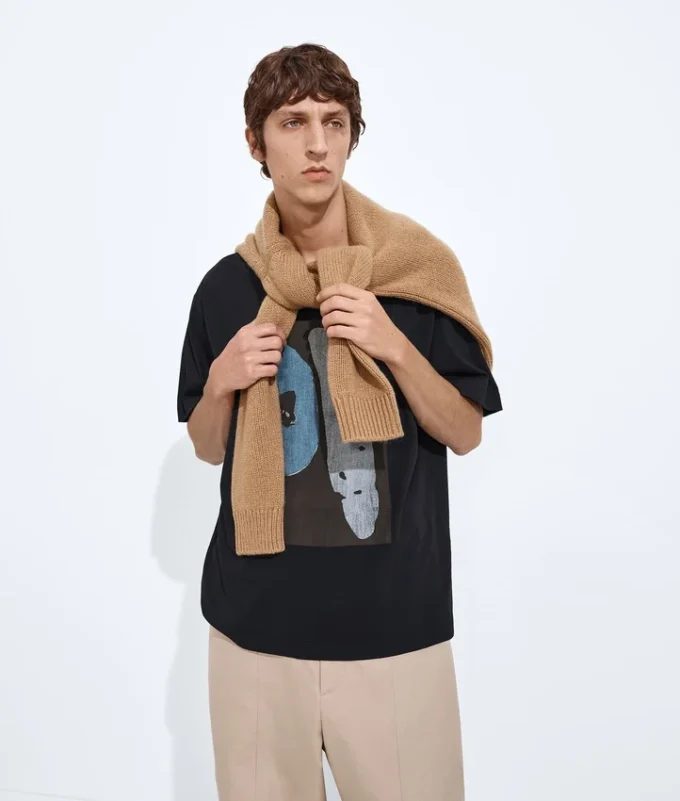 Camiseta de jersey de algodón estampada