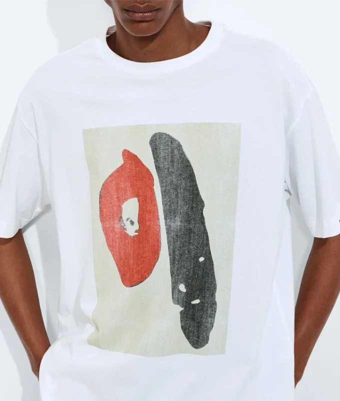 Camiseta de jersey de algodón estampada