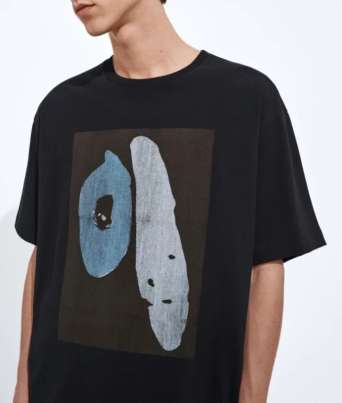 Camiseta de jersey de algodón estampada