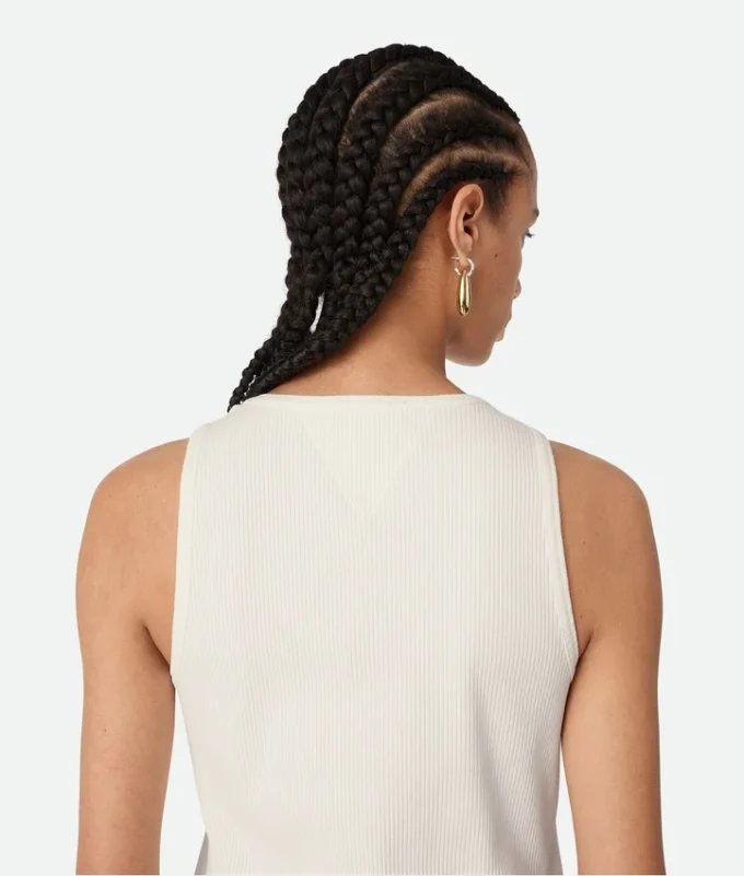 Camiseta sin mangas de algodón acanalado