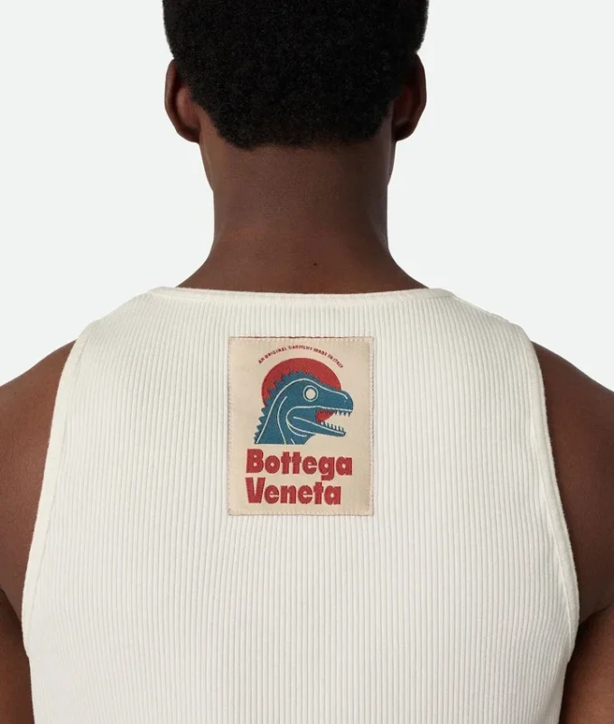 Camiseta sin mangas de jersey de algodón acanalado