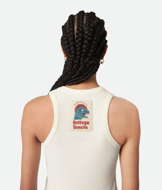 Camiseta sin mangas de punto elástico de algodón